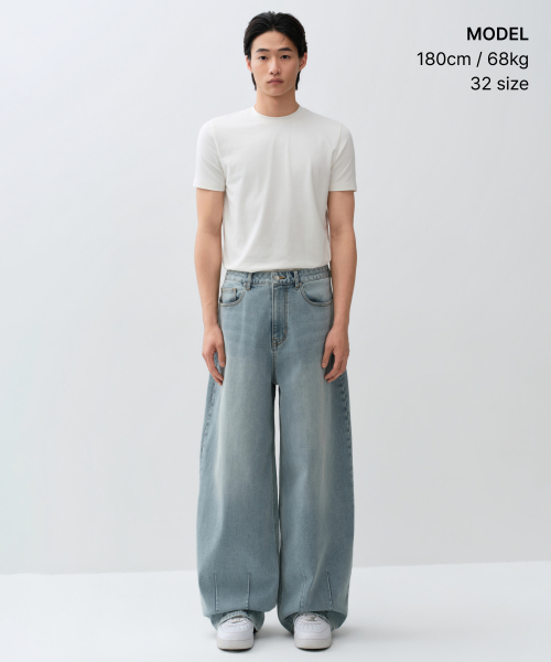 MUSINSA STANDARD（ムシンサスタンダード）の「[クールタンダード] バルーンデニムパンツ [スカイブルー]（デニムパンツ・メンズ・その他・40/38/42/36/34/28/29/32/30/31/33/26/27）」の11枚目の写真