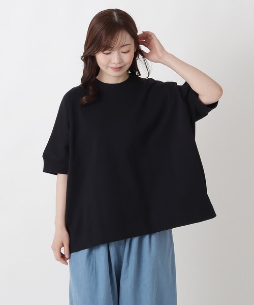 one'sterrace(ワンズテラス)の「ヘビーウェイト 天竺リブ袖プルオーバー(Tシャツ/カットソー・レディース・ブラック系8/ベージュ系その他7/アイボリー系8・02)」の3枚目の写真