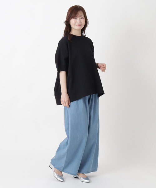 one'sterrace(ワンズテラス)の「ヘビーウェイト 天竺リブ袖プルオーバー(Tシャツ/カットソー・レディース・ブラック系8/ベージュ系その他7/アイボリー系8・02)」の6枚目の写真