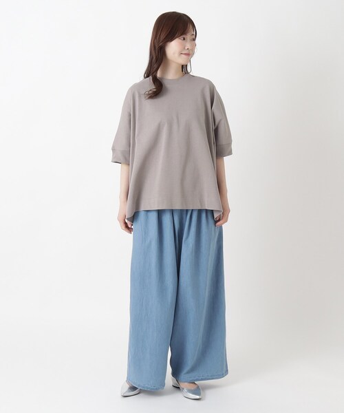 one'sterrace(ワンズテラス)の「ヘビーウェイト 天竺リブ袖プルオーバー(Tシャツ/カットソー・レディース・ブラック系8/ベージュ系その他7/アイボリー系8・02)」の4枚目の写真