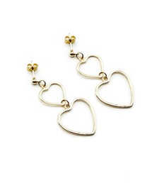 CARROLL キャロル ダブルハートドロップデザインピアス