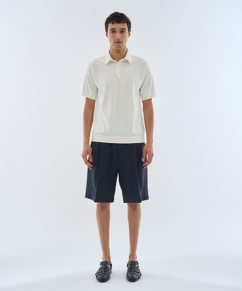 ESTNATION（エストネーション）の「ESTNATION / ウォッシャブル ニットポロシャツ（ポロシャツ・メンズ・ネイビー/ブラック/オフホワイト・LARGE/SMALL/MEDIUM/X-LARGE）」の16枚目の写真