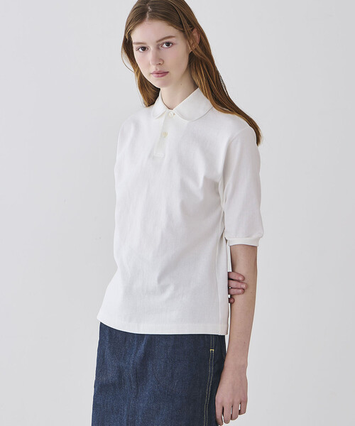 ANATOMICA(アナトミカ)の「ANATOMICA | ラウンドカラー ポロシャツ WOMEN(ポロシャツ・レディース・ブラック/ホワイト・ONE)」の7枚目の写真