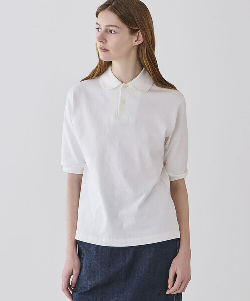 ANATOMICA(アナトミカ)の「ANATOMICA | ラウンドカラー ポロシャツ WOMEN(ポロシャツ・レディース・ブラック/ホワイト・ONE)」の6枚目の写真
