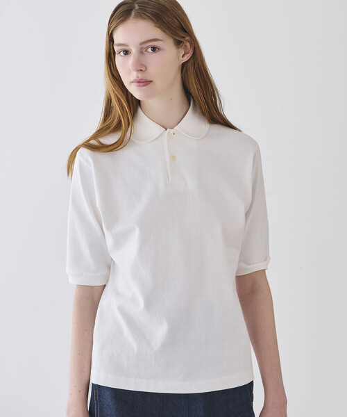 ANATOMICA(アナトミカ)の「ANATOMICA | ラウンドカラー ポロシャツ WOMEN(ポロシャツ・レディース・ブラック/ホワイト・ONE)」の4枚目の写真