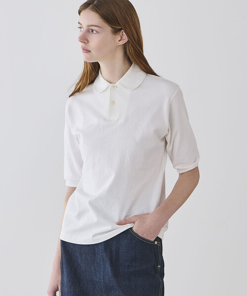 ANATOMICA(アナトミカ)の「ANATOMICA | ラウンドカラー ポロシャツ WOMEN(ポロシャツ・レディース・ブラック/ホワイト・ONE)」の3枚目の写真