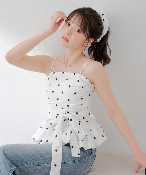 バルーンペプラムトップス+シュシュセット（シャツ/ブラウス）｜Chico