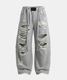 BADBLOOD（バッドブラッド）の「Destroyed Raw-Edge Joggers - Gray（スウェットパンツ）」
