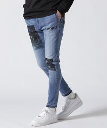 ROYAL FLASH | CHORD/コード/プリントBLUEデニム(デニムパンツ)