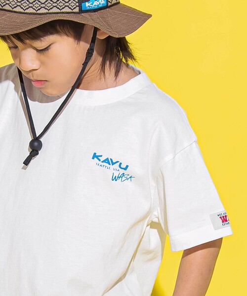 WASK(ワスク)の「【KAVU】バックロゴ アウトドアグラフィックTシャツ(Tシャツ/カットソー・キッズ・グレー/ホワイト・120cm/140cm)」の7枚目の写真