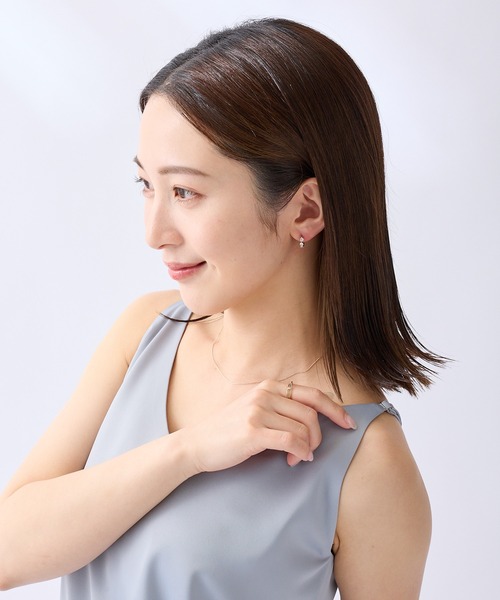 CALIN STANDARD(カリンスタンダード)の「◆金属アレルギー対応◆◆made in japan◆【片手でスムースワンタッチ】トリプルキュービックジルコニア ミニスムースピアス(ピアス(両耳用)・レディース・ピンクゴールド/ゴールド/シルバー・FREE)」の5枚目の写真