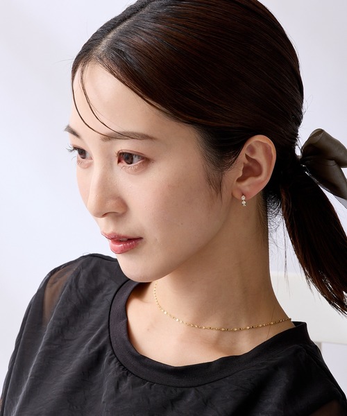 CALIN STANDARD(カリンスタンダード)の「◆金属アレルギー対応◆◆made in japan◆【片手でスムースワンタッチ】トリプルキュービックジルコニア ミニスムースピアス(ピアス(両耳用)・レディース・ピンクゴールド/ゴールド/シルバー・FREE)」の8枚目の写真