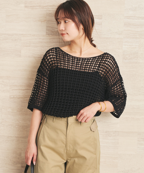 plage（プラージュ）の「ROBERTO COLLINA / ロベルトコリーナ 別注 AMI プルオーバー（ニット/セーター・レディース・ホワイト系その他/ブラック・FREE）」の18枚目の写真