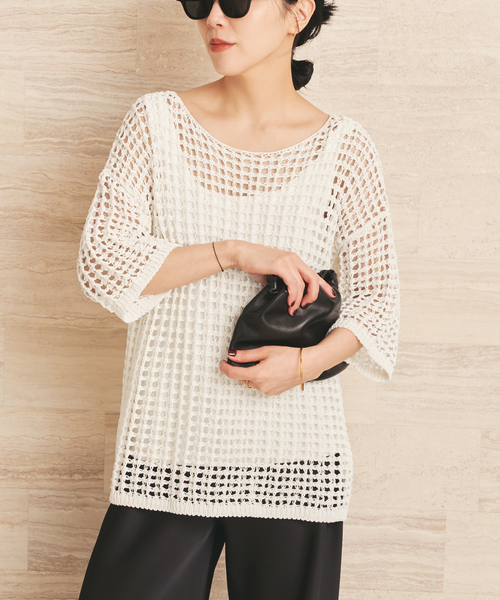 plage（プラージュ）の「ROBERTO COLLINA / ロベルトコリーナ 別注 AMI プルオーバー（ニット/セーター・レディース・ホワイト系その他/ブラック・FREE）」の12枚目の写真