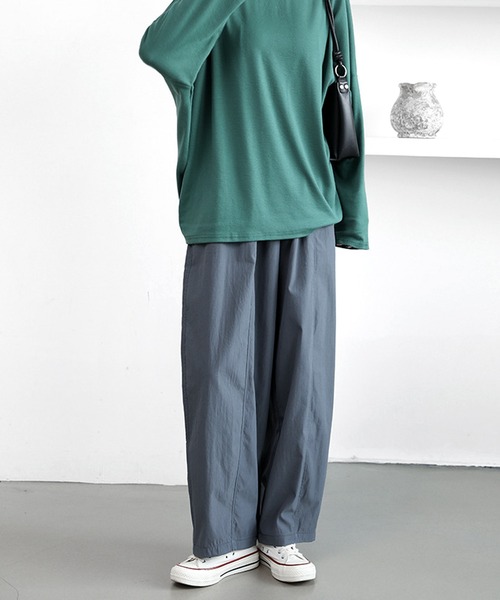 JOHNNY WOLF(ジョニーウルフ)の「【手洗い可】LILLIA エステルローン ワイド とろみ イージーパンツ / コクーン バレルスラックス(その他パンツ・レディース・モカ/ブラック/グレー/ネイビー・L/M)」の7枚目の写真