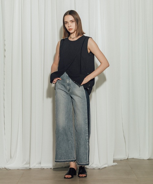 CITY TOKYO(シティトウキョウ)の「【CITY TOKYO/シティートウキョウ】Back Satin Georgette Tops/バックサテンジョーゼットトップス(シャツ/ブラウス・レディース・アイボリー/ネイビー/ブラック・FREE)」の13枚目の写真