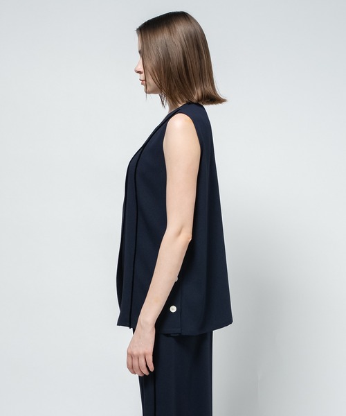 CITY TOKYO(シティトウキョウ)の「【CITY TOKYO/シティートウキョウ】Back Satin Georgette Tops/バックサテンジョーゼットトップス(シャツ/ブラウス・レディース・アイボリー/ネイビー/ブラック・FREE)」の5枚目の写真