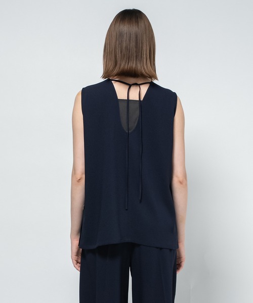 CITY TOKYO(シティトウキョウ)の「【CITY TOKYO/シティートウキョウ】Back Satin Georgette Tops/バックサテンジョーゼットトップス(シャツ/ブラウス・レディース・アイボリー/ネイビー/ブラック・FREE)」の6枚目の写真