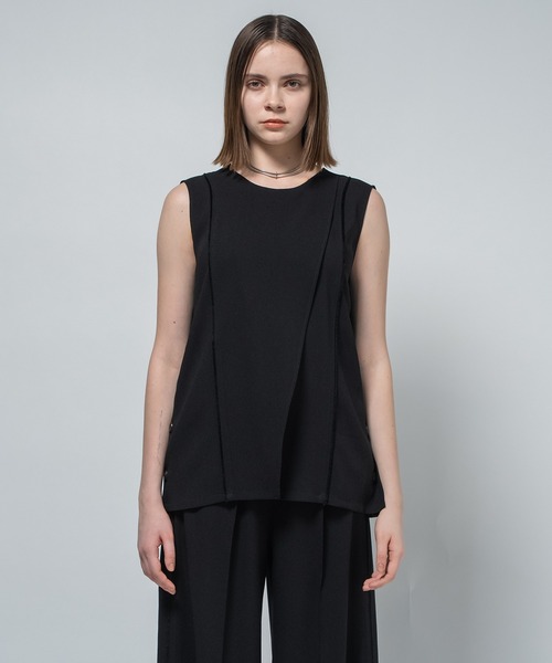 CITY TOKYO(シティトウキョウ)の「【CITY TOKYO/シティートウキョウ】Back Satin Georgette Tops/バックサテンジョーゼットトップス(シャツ/ブラウス・レディース・アイボリー/ネイビー/ブラック・FREE)」の7枚目の写真