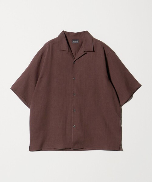 green label relaxing(グリーンレーベルリラクシング)の「リネン ポプリン オープンカラー 半袖 シャツ(シャツ/ブラウス・メンズ・ダークブラウン/オフホワイト/ブラック・M/XL/L/S)」の17枚目の写真