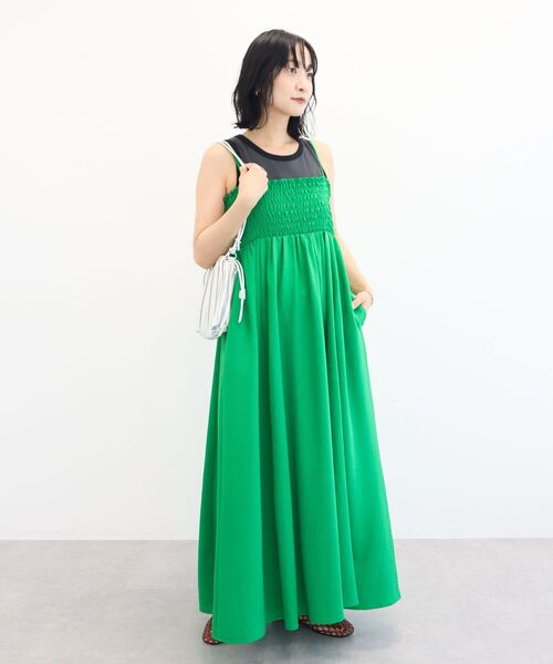 Green Parks(グリーンパークス)の「サッカーキャミワンピース(ワンピース・レディース・グリーン/ブラウン/ブラック・FREE)」の3枚目の写真