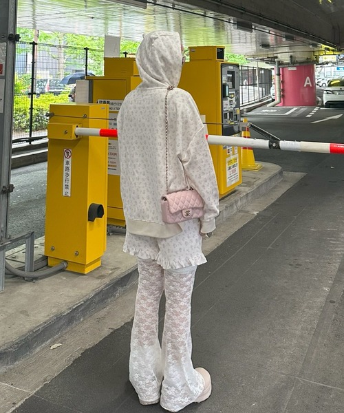 Alley Tokyo(アリートーキョー)の「ネコ耳パーカーとフリフリショーパンのセット(パーカー・レディース・グレー/オフホワイト/ピンク・FREE)」の10枚目の写真