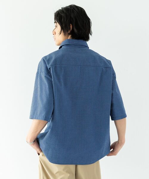 CRAFT STANDARD BOUTIQUE(クラフトスタンダードブティック)の「シアサッカーチェックシャツ(シャツ/ブラウス・メンズ・ブラック/ネイビー/チャコールグレー/ブルー系その他3・M/L)」の8枚目の写真