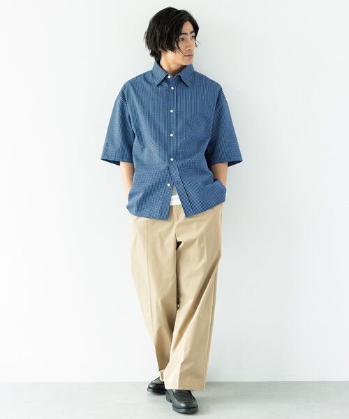CRAFT STANDARD BOUTIQUE(クラフトスタンダードブティック)の「シアサッカーチェックシャツ(シャツ/ブラウス・メンズ・ブラック/ネイビー/チャコールグレー/ブルー系その他3・M/L)」の9枚目の写真