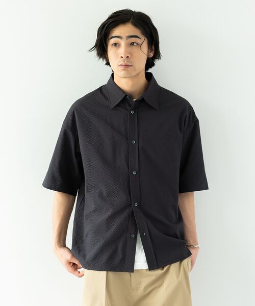 CRAFT STANDARD BOUTIQUE(クラフトスタンダードブティック)の「シアサッカーチェックシャツ(シャツ/ブラウス・メンズ・ブラック/ネイビー/チャコールグレー/ブルー系その他3・M/L)」の12枚目の写真