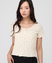 3.3 Field Trip/小花柄ヘンリーTシャツ