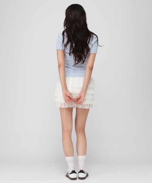 3.3 Field Trip (3.3フィールドトリップ)の「3.3 Field Trip/小花柄ヘンリーTシャツ(Tシャツ/カットソー・レディース・ブルー/アイボリー/グレー・FREE)」の17枚目の写真