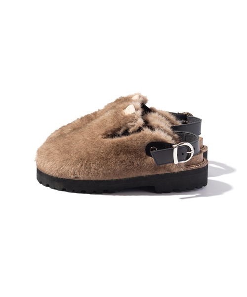 glamb(グラム)の「Fur Clog Sandals / ファークロッグサンダル(サンダル・メンズ・ブラウン系その他/ベージュ/チェック・25/26/27/28)」の8枚目の写真