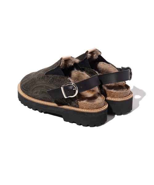 glamb(グラム)の「Fur Clog Sandals / ファークロッグサンダル(サンダル・メンズ・ブラウン系その他/ベージュ/チェック・25/26/27/28)」の4枚目の写真
