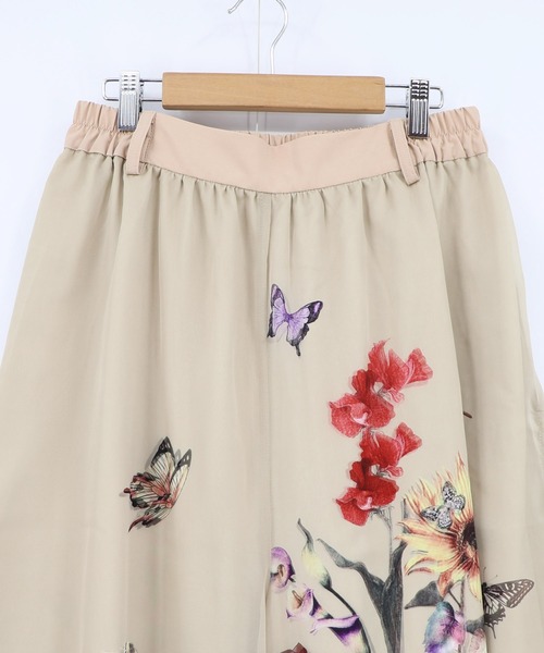iS ScoLar(イズスカラー)の「562224:花柄シフォン×花柄生地 3D風パンツ(その他パンツ・レディース・グリーン/ブラック/アイボリー・M)」の14枚目の写真