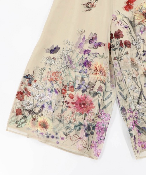 iS ScoLar(イズスカラー)の「562224:花柄シフォン×花柄生地 3D風パンツ(その他パンツ・レディース・グリーン/ブラック/アイボリー・M)」の15枚目の写真