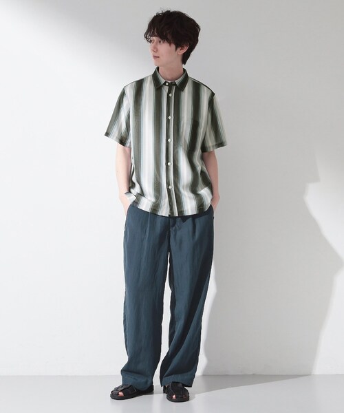 THE SHOP TK (ザ ショップ ティーケー )の「ナイロン混 ワイドイージーパンツ 接触冷感/ベルト要らず(その他パンツ・メンズ・アイボリー/ネイビー・02/04/03)」の8枚目の写真
