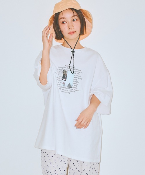 COLORME(カラーミー)の「【AKB48 伊藤百花 着用】ビックシルエット フォトTシャツ【ユニセックス】(Tシャツ/カットソー・レディース・チャコール/ホワイト・FREE)」の1枚目の写真