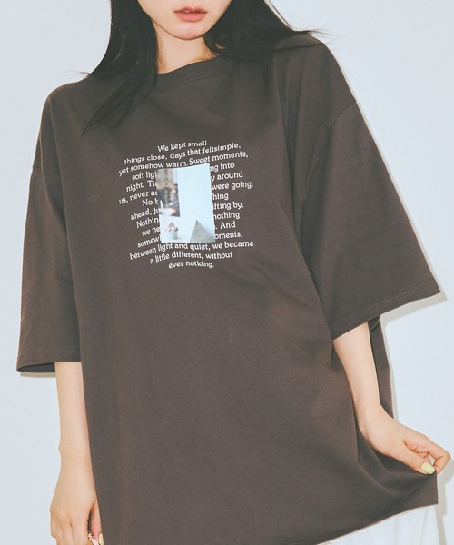 COLORME(カラーミー)の「【AKB48 伊藤百花 着用】ビックシルエット フォトTシャツ【ユニセックス】(Tシャツ/カットソー・レディース・チャコール/ホワイト・FREE)」の6枚目の写真