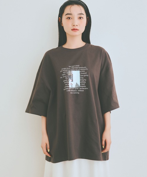 COLORME(カラーミー)の「【AKB48 伊藤百花 着用】ビックシルエット フォトTシャツ【ユニセックス】(Tシャツ/カットソー・レディース・チャコール/ホワイト・FREE)」の7枚目の写真