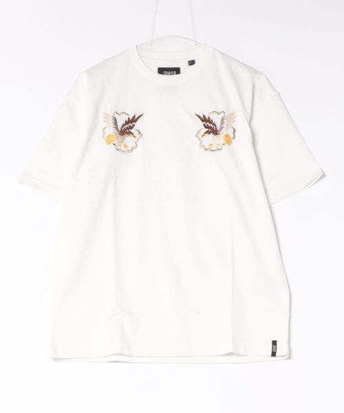 TAION(タイオン)の「【TAION】 JPNSP ノンダウン ジャパンスペシャル フロント鷹刺繍 Tシャツ(Tシャツ/カットソー・メンズ・ホワイト系1/オレンジ系その他/ブラック・2/3)」の2枚目の写真