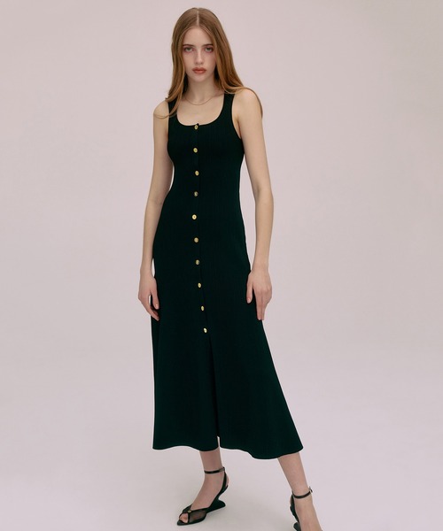 EIMY ISTOIRE（エイミーイストワール）の「ASSIETTE BUTTON KNIT DRESS（ワンピース・レディース・ブラック/バーガンディー/ベージュ・38/36）」の4枚目の写真