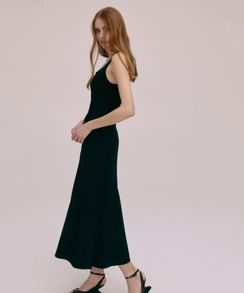 EIMY ISTOIRE（エイミーイストワール）の「ASSIETTE BUTTON KNIT DRESS（ワンピース・レディース・ブラック/バーガンディー/ベージュ・38/36）」の5枚目の写真