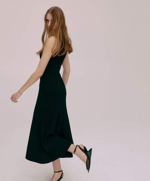 EIMY ISTOIRE（エイミーイストワール）の「ASSIETTE BUTTON KNIT DRESS（ワンピース・レディース・ブラック/バーガンディー/ベージュ・38/36）」の6枚目の写真