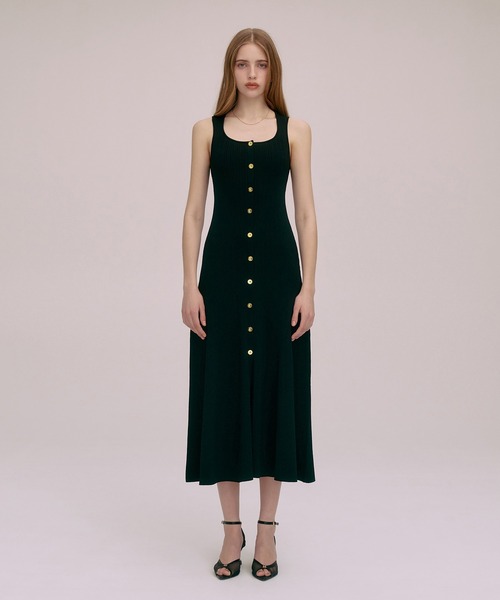 EIMY ISTOIRE（エイミーイストワール）の「ASSIETTE BUTTON KNIT DRESS（ワンピース・レディース・ブラック/バーガンディー/ベージュ・38/36）」の8枚目の写真