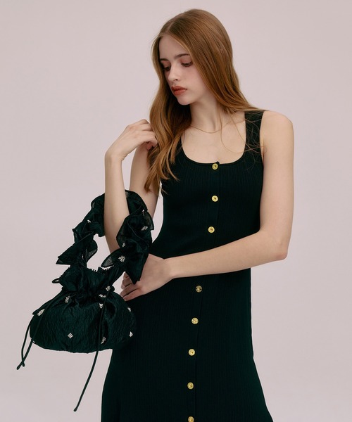 EIMY ISTOIRE（エイミーイストワール）の「ASSIETTE BUTTON KNIT DRESS（ワンピース・レディース・ブラック/バーガンディー/ベージュ・38/36）」の13枚目の写真