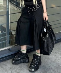 Never mind the XU / Chikashitsu+ | 【Nerd out XU】seven point stripe wide leg pants / 【ナードアウトエックスユー】セブンポイントストライプワイドレッグパンツ<着用動画あり>(スラックス)