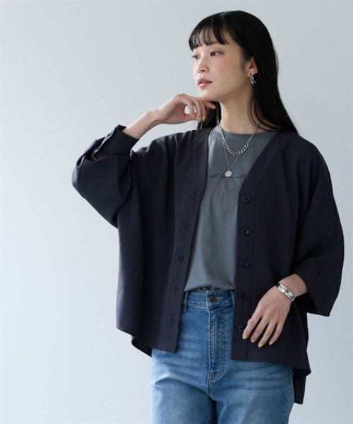 nissen（ニッセン）の「【しわシャキ】裾スリットシャツカーディガン（防しわ・形態安定・接触冷感・UVカット）＜大きいサイズ有＞（カーディガン/ボレロ・レディース・チャコール/ホワイト/モカ・3L/S/M/L/LL）」の15枚目の写真