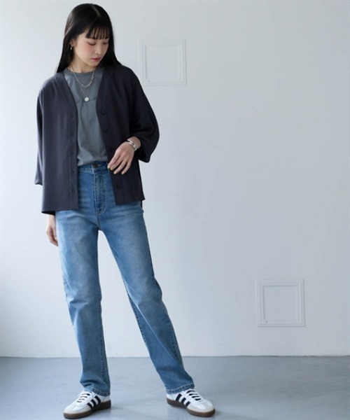 nissen（ニッセン）の「【しわシャキ】裾スリットシャツカーディガン（防しわ・形態安定・接触冷感・UVカット）＜大きいサイズ有＞（カーディガン/ボレロ・レディース・チャコール/ホワイト/モカ・3L/S/M/L/LL）」の14枚目の写真