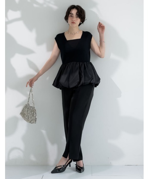 MEISM（ミズム）の「[2026 SUMMER COLLECTION][MEISM by Re:EDIT][MEISM by Re:EDIT]バルーンペプラムドッキングニットトップス（ベスト・レディース・ブラック/アイボリー/ネイビー・LARGE/MEDIUM）」の22枚目の写真