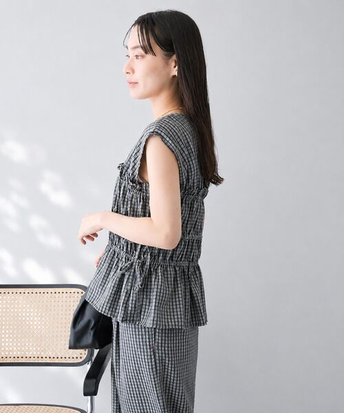 CRAFT STANDARD BOUTIQUE(クラフトスタンダードブティック)の「サッカーチェックブラウス(シャツ/ブラウス・レディース・ライトブルー/グレー・FREE)」の6枚目の写真
